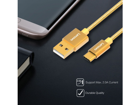 Дата-кабель Lenovo UC07 USB 2.0 AM/ Type-C 2A 1м. (Черный) фото 2