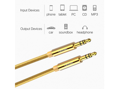 AUX кабель Lenovo AV01 3.5 jack 1м. (Черный) фото 3