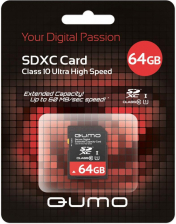 Карта памяти QUMO SDXC Ultra High Speed Class 10 60MB/s 64Gb