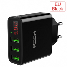 Зарядное устройство Rock с жк-дисплеем 3 USB/ 5V-3A