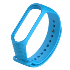 Силиконовый ребристый ремешок для Xiaomi Mi Band 3 / Mi Band 4 (Голубой)