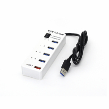 Хаб BYL-3011 4-Ports USB 3.0 + 1 USB Charging Port (Белый)