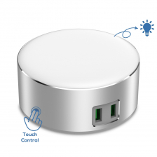 Сетевое зарядное устройство TOPK A2208 2 USB с функцией светильника/ 5V-2.4A