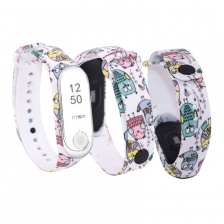 Силиконовый ремешок Noname для Xiaomi Mi Band 3 / Mi Band 4 Веселые совы