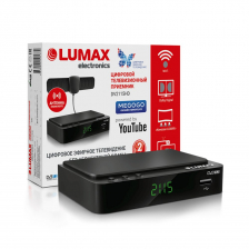 Приставка для цифрового ТВ Lumax DV2115HD с антенной (DVB-T2/DVB-C)