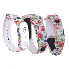 Силиконовый ремешок Noname для Xiaomi Mi Band 3 / Mi Band 4 Лютики-цветочки
