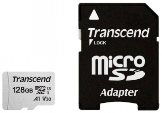 Карта памяти Transcend microSDXC 300S UHS-I Class U3 128 Gb (с адаптером)