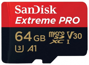 Карта памяти SanDisk Extreme Pro microSDHC 64Gb 4K (c адаптером SD)