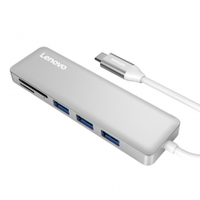 Концентратор 5 в 1 Lenovo USB-C to USB 3.0 Adapter C605 (Серебристый)